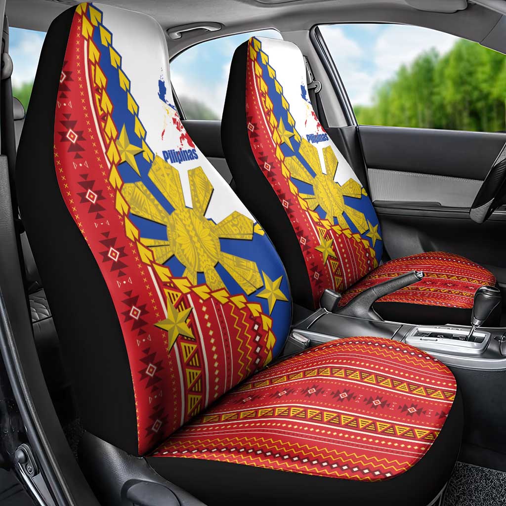 Philippines Independence Day Car Seat Cover Pilipinas Sun Stars Igorot Pattern