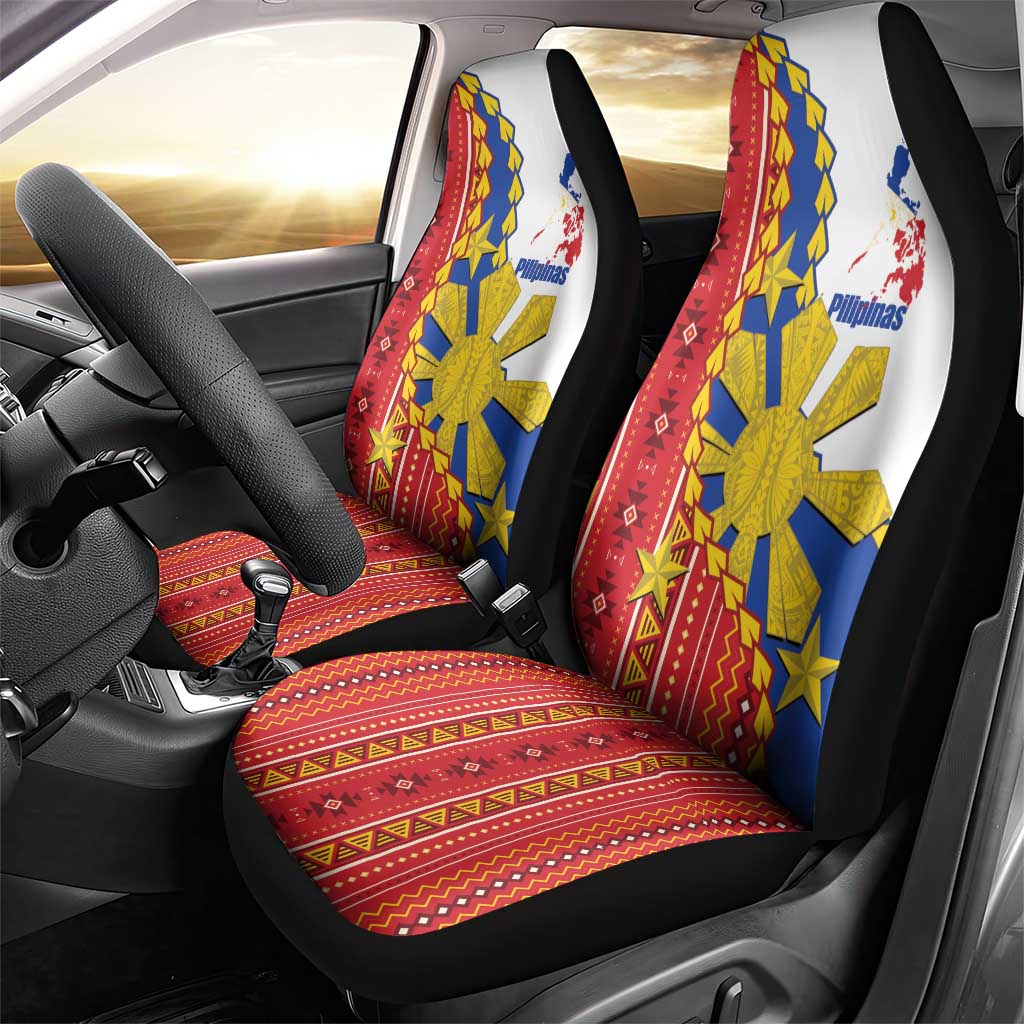 Philippines Independence Day Car Seat Cover Pilipinas Sun Stars Igorot Pattern
