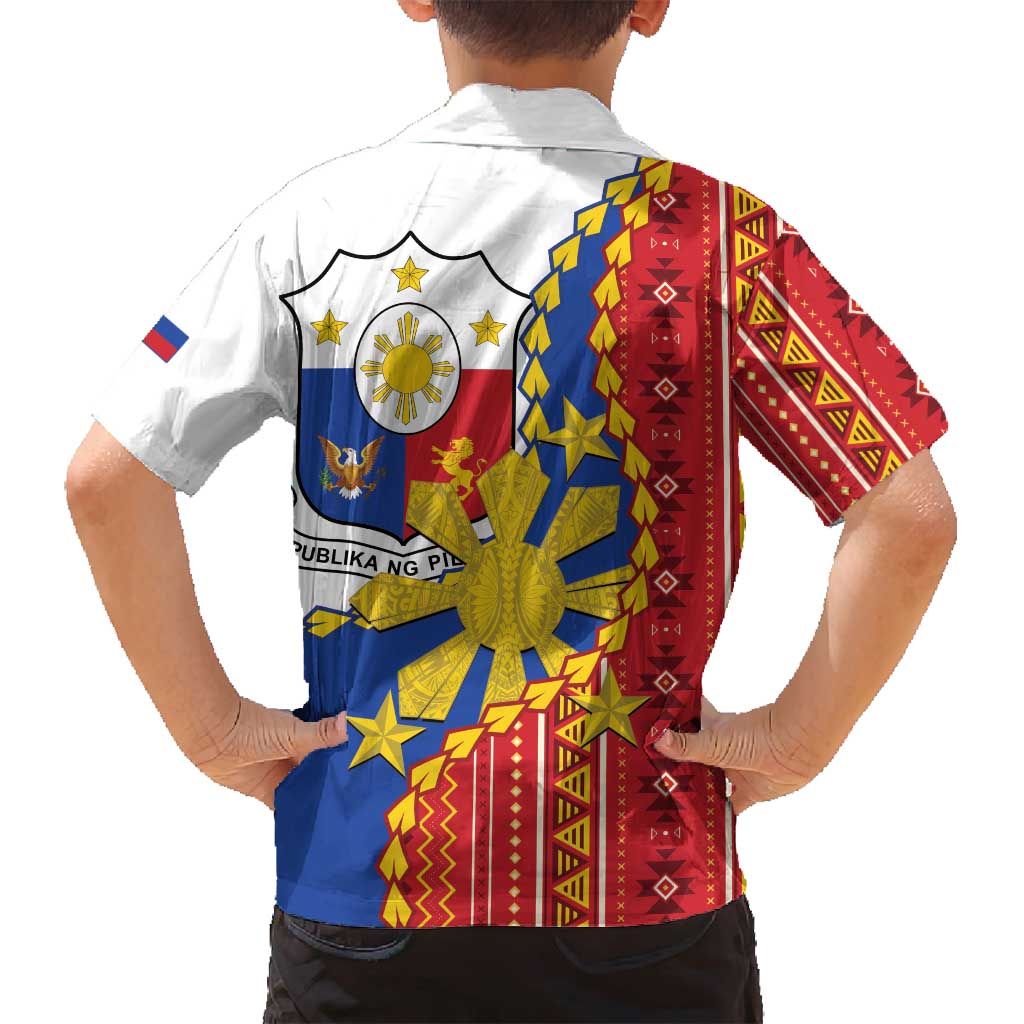 Philippines Independence Day Family Matching Long Sleeve Bodycon Dress and Hawaiian Shirt Pilipinas Sun Stars Igorot Pattern