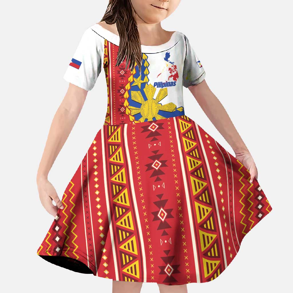 Philippines Independence Day Family Matching Off Shoulder Maxi Dress and Hawaiian Shirt Pilipinas Sun Stars Igorot Pattern
