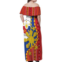 Philippines Independence Day Family Matching Off Shoulder Maxi Dress and Hawaiian Shirt Pilipinas Sun Stars Igorot Pattern