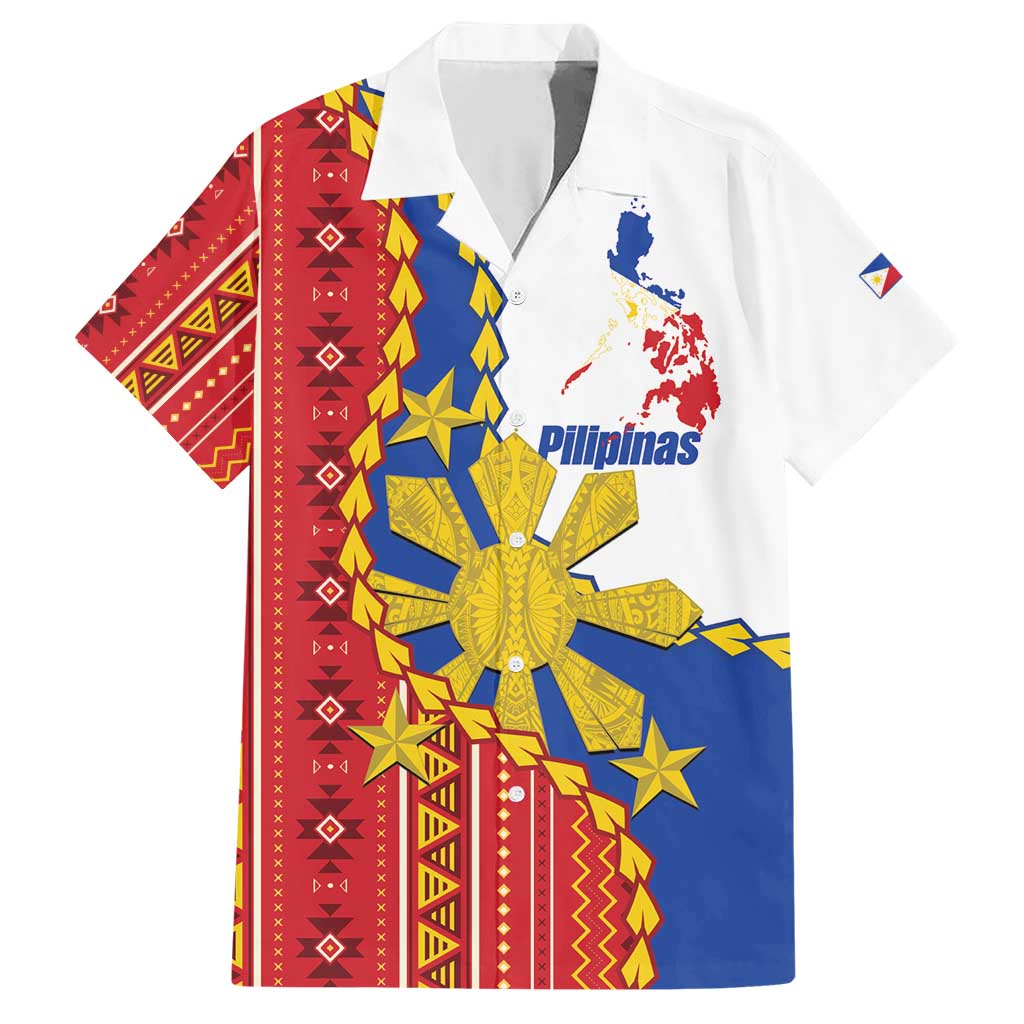 Philippines Independence Day Family Matching Short Sleeve Bodycon Dress and Hawaiian Shirt Pilipinas Sun Stars Igorot Pattern LT14 Dad's Shirt - Short Sleeve Red - Polynesian Pride