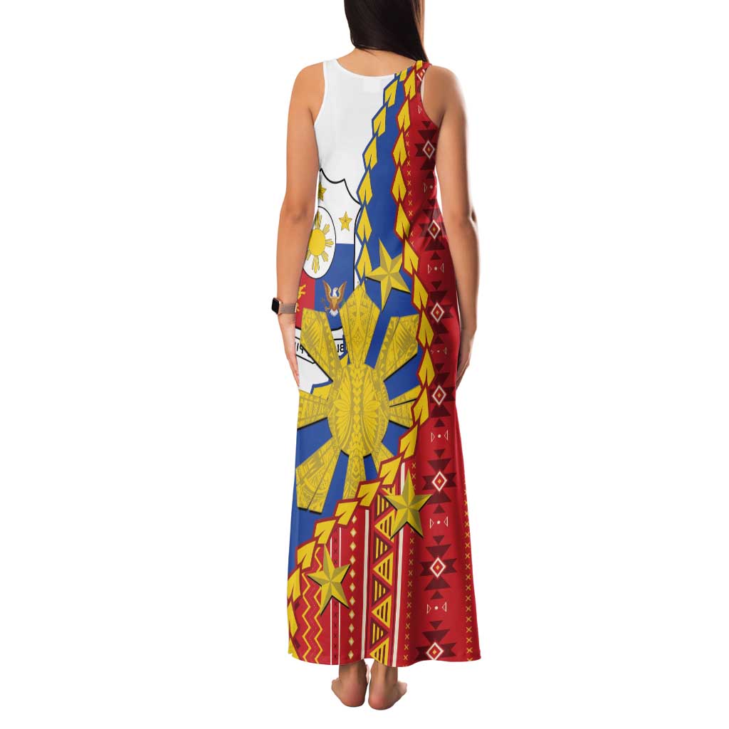 Philippines Independence Day Family Matching Tank Maxi Dress and Hawaiian Shirt Pilipinas Sun Stars Igorot Pattern