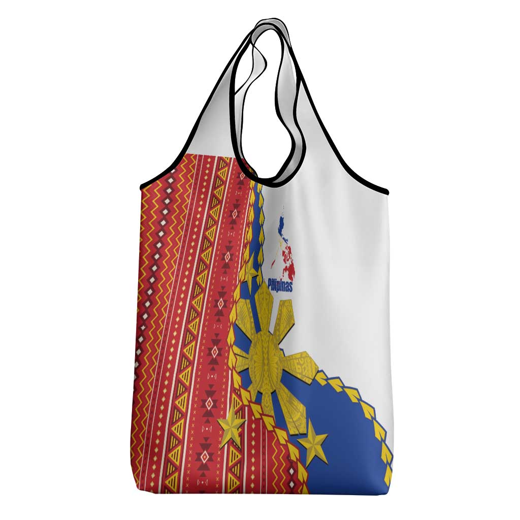 Philippines Independence Day Grocery Bag Pilipinas Sun Stars Igorot Pattern LT14 - Polynesian Pride
