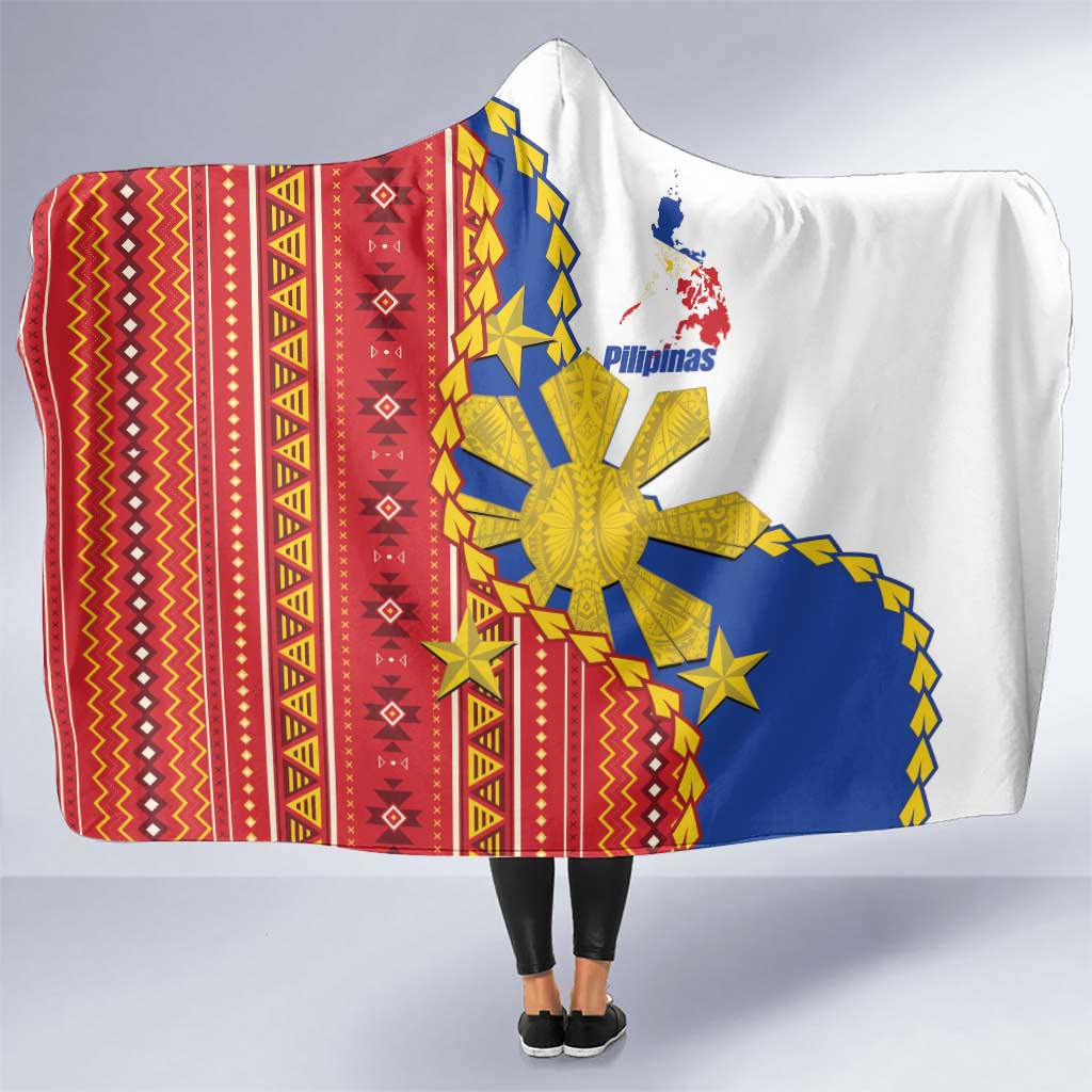 Philippines Independence Day Hooded Blanket Pilipinas Sun Stars Igorot Pattern