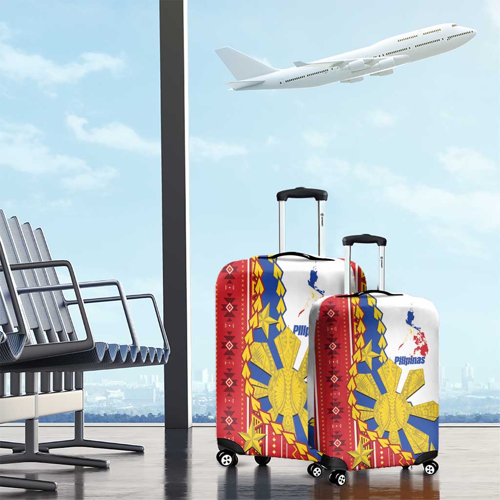 Philippines Independence Day Luggage Cover Pilipinas Sun Stars Igorot Pattern
