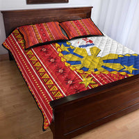 Philippines Independence Day Quilt Bed Set Pilipinas Sun Stars Igorot Pattern