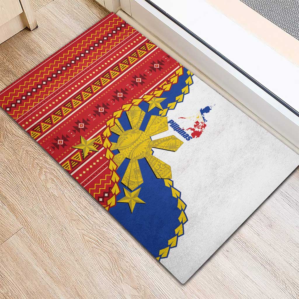 Philippines Independence Day Rubber Doormat Pilipinas Sun Stars Igorot Pattern