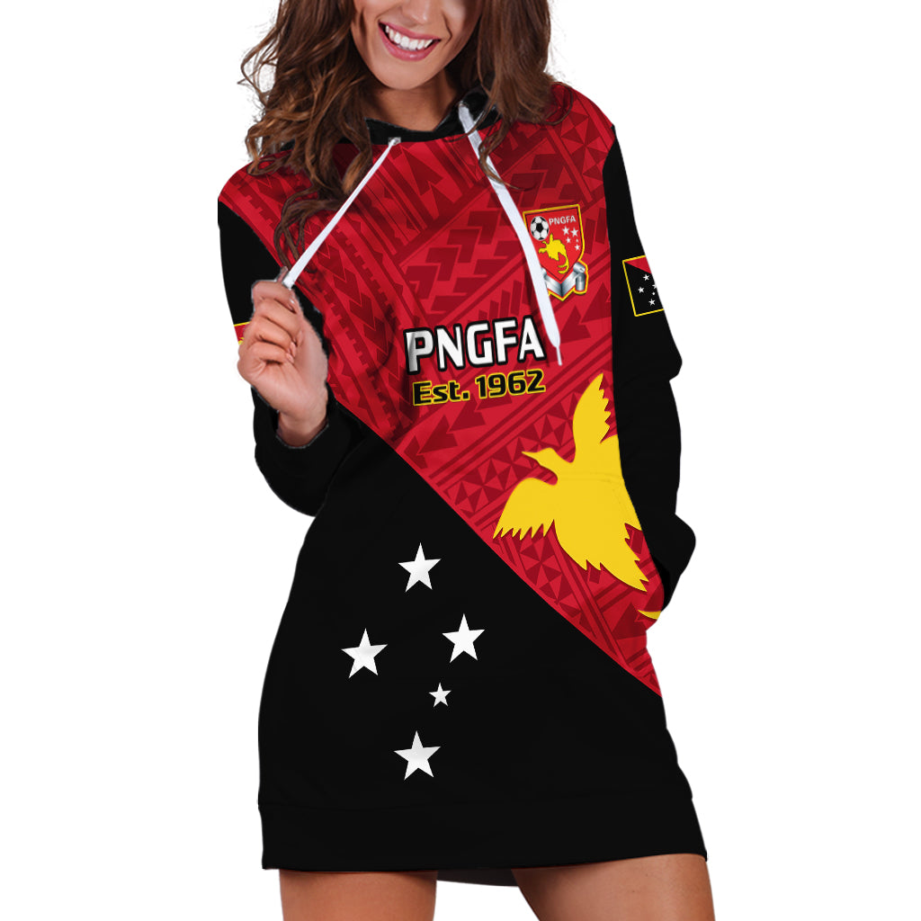 Papua New Guinea Football Hoodie Dress Go PNG Polynesian Pattern Sporty Style LT14 Red - Polynesian Pride
