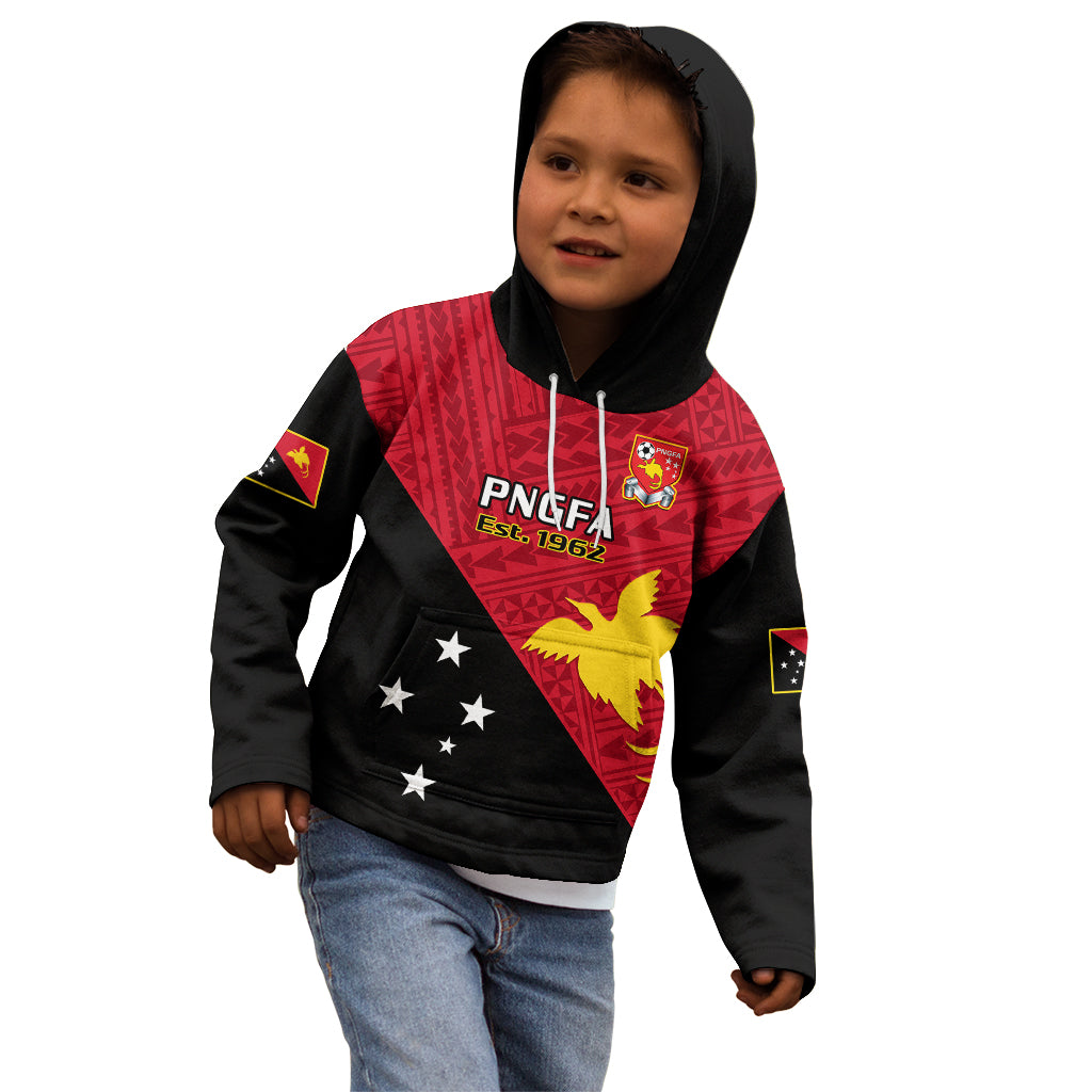 Papua New Guinea Football Kid Hoodie Go PNG Polynesian Pattern Sporty Style LT14 - Polynesian Pride