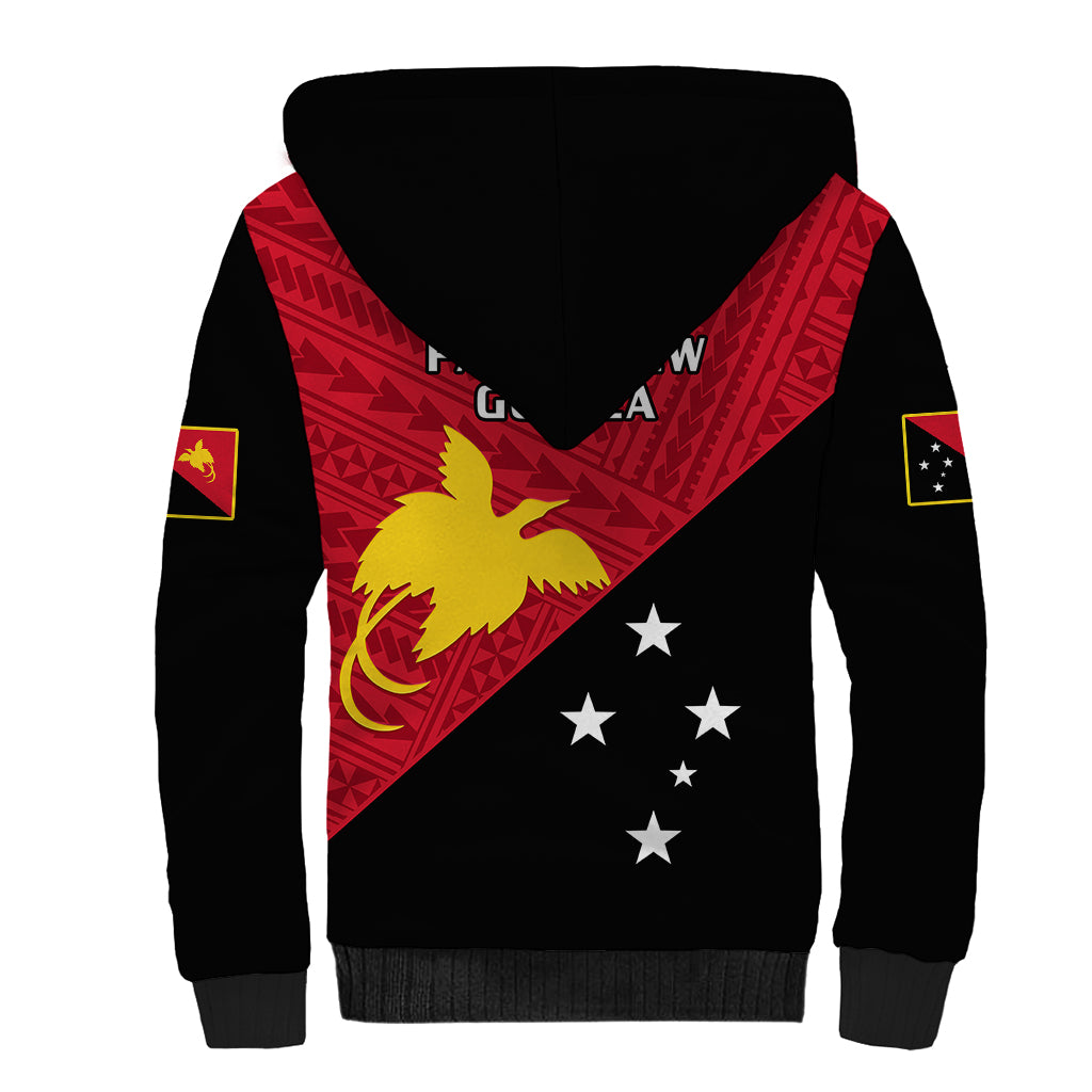 Papua New Guinea Football Sherpa Hoodie Go PNG Polynesian Pattern Sporty Style LT14 - Polynesian Pride