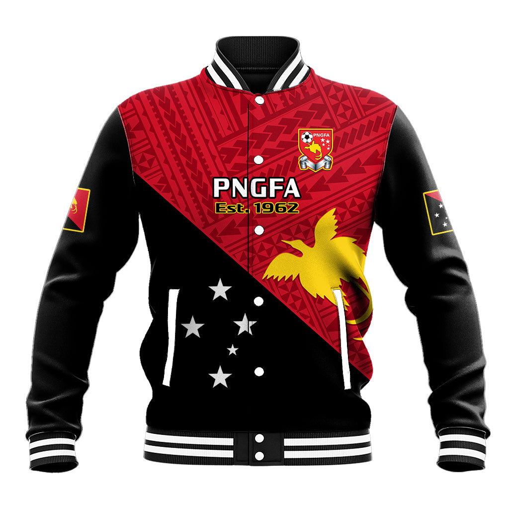 Personalised Papua New Guinea Football Baseball Jacket Go PNG Polynesian Pattern Sporty Style LT14 Unisex Red - Polynesian Pride