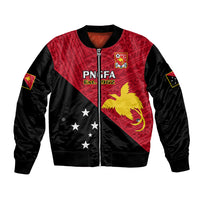 Personalised Papua New Guinea Football Bomber Jacket Go PNG Polynesian Pattern Sporty Style LT14 Unisex Red - Polynesian Pride