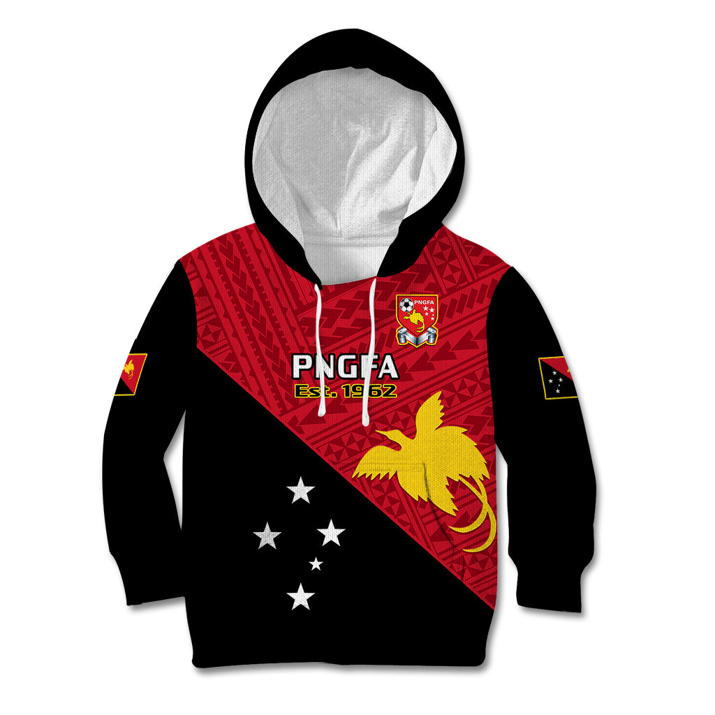 Personalised Papua New Guinea Football Kid Hoodie Go PNG Polynesian Pattern Sporty Style LT14 Hoodie Red - Polynesian Pride