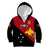 Personalised Papua New Guinea Football Kid Hoodie Go PNG Polynesian Pattern Sporty Style LT14 Zip Hoodie Red - Polynesian Pride