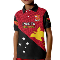 Personalised Papua New Guinea Football Kid Polo Shirt Go PNG Polynesian Pattern Sporty Style LT14 Kid Red - Polynesian Pride