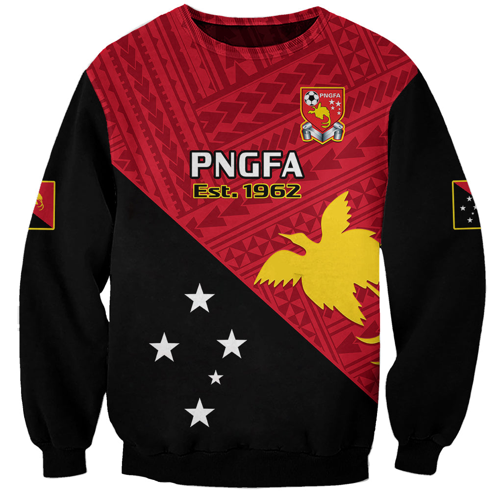 Personalised Papua New Guinea Football Sweatshirt Go PNG Polynesian Pattern Sporty Style LT14 Unisex Red - Polynesian Pride