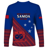 Samoa Football Long Sleeve Shirt Samoan Coat Of Arm Polynesian Sporty Style LT14 - Polynesian Pride