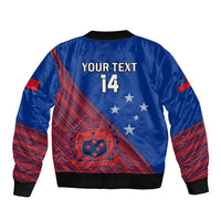 Personalised Samoa Football Bomber Jacket Samoan Coat Of Arm Polynesian Sporty Style LT14 - Polynesian Pride