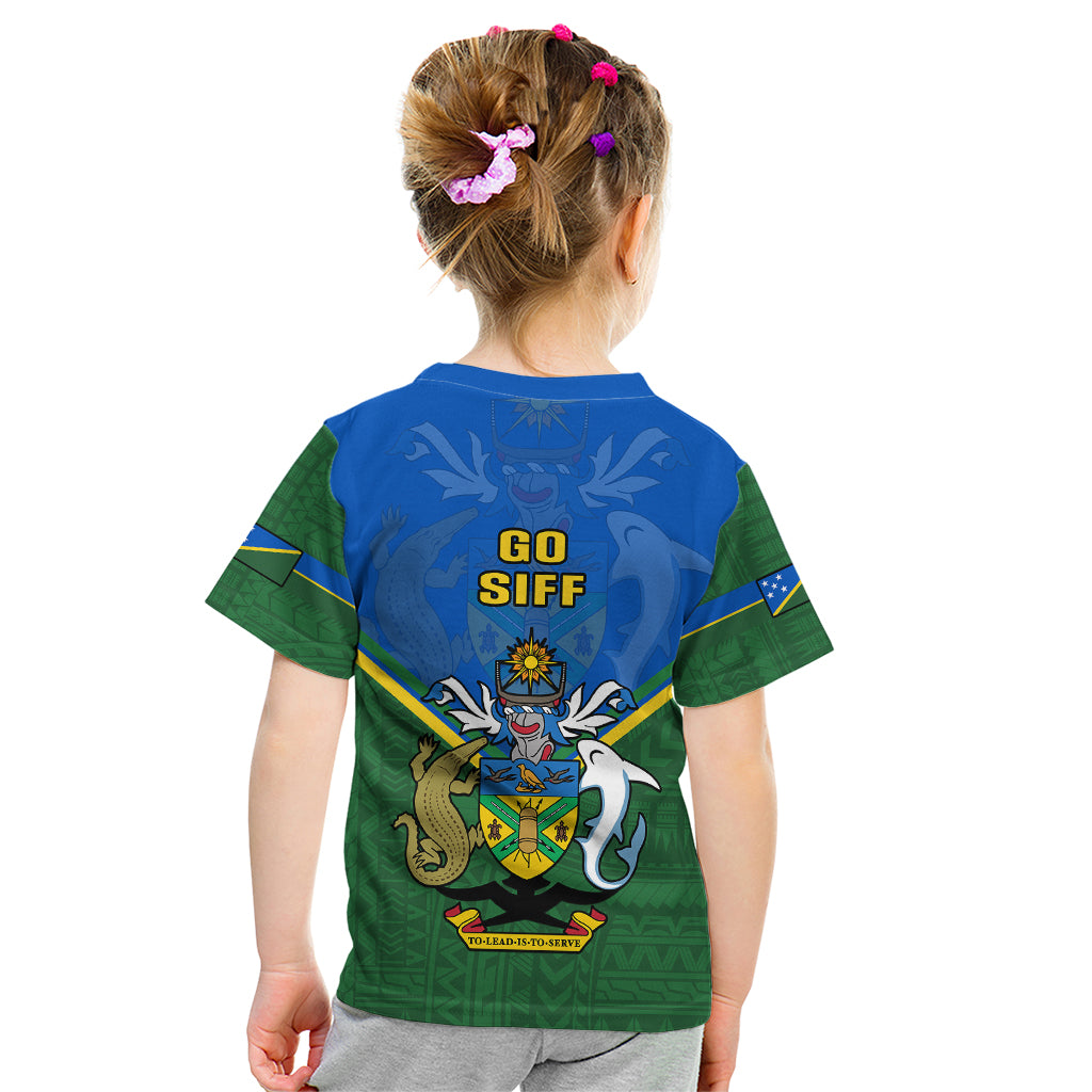 Solomon Islands Football Kid T Shirt Polynesian Pattern Sporty Style LT14 - Polynesian Pride