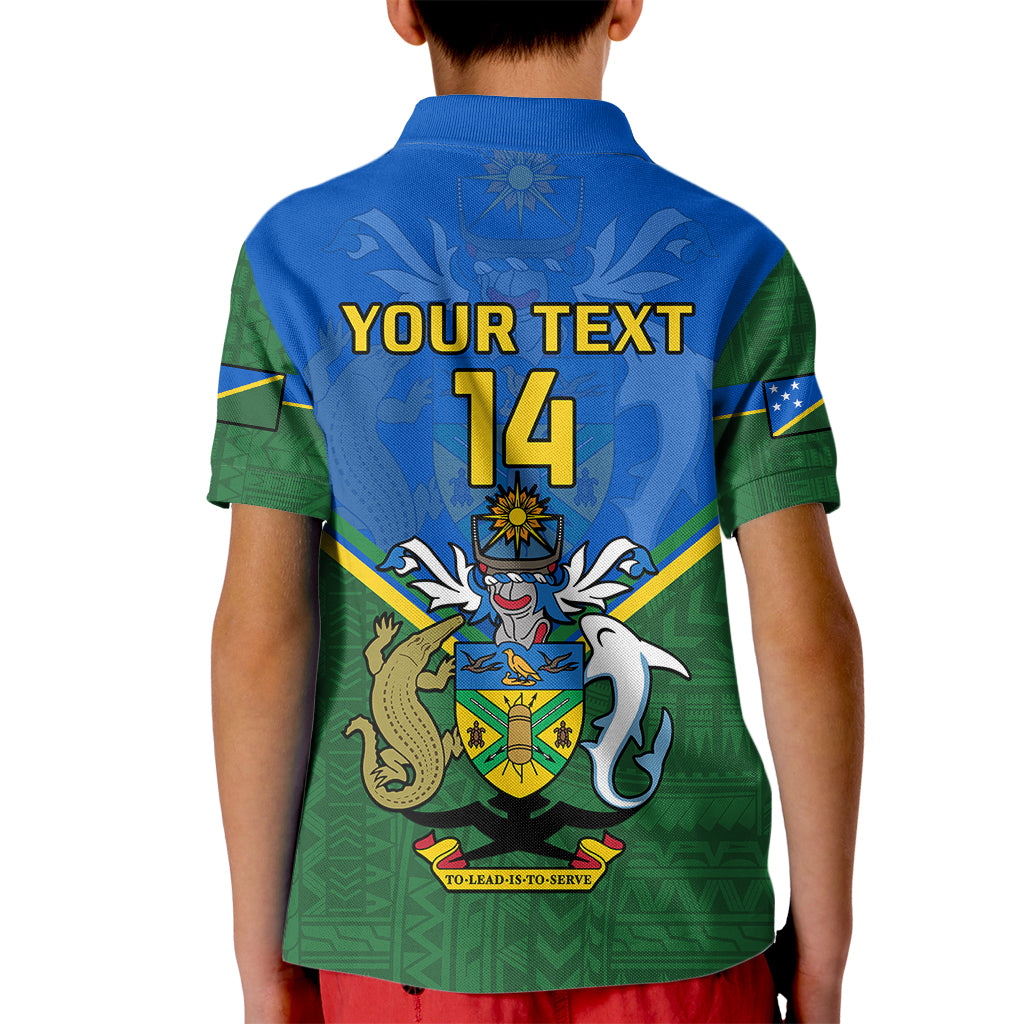 Personalised Solomon Islands Football Kid Polo Shirt Polynesian Pattern Sporty Style LT14 - Polynesian Pride