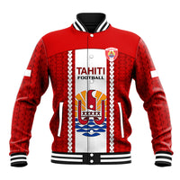 Tahitian Football Baseball Jacket Tahiti Coat Of Arm Polynesian Sporty Style LT14 Unisex Red - Polynesian Pride
