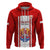 Custom Tahitian Football Hoodie Tahiti Coat of Arm Polynesian Sporty Style LT14 Zip Hoodie Red - Polynesian Pride