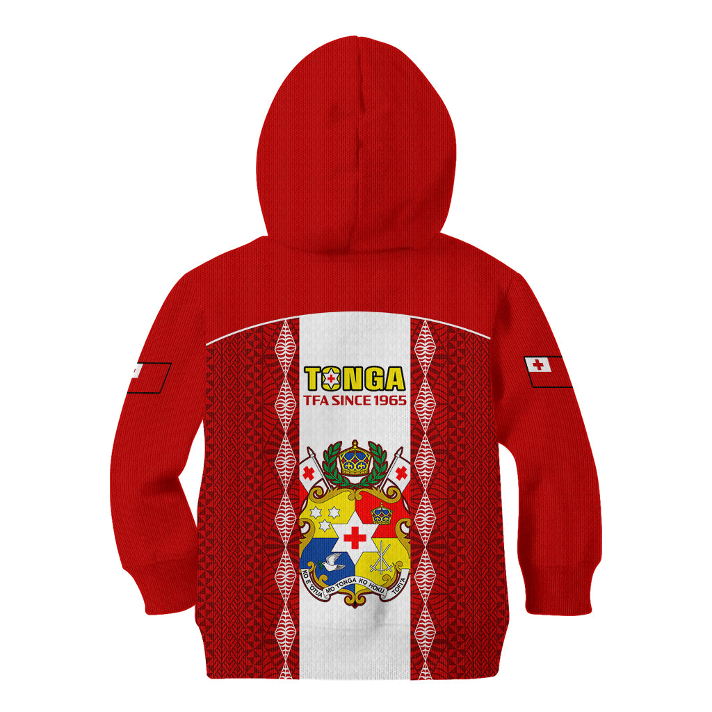 Tonga Football Kid Hoodie Tongan Ngatu Pattern Sporty Style LT14 - Polynesian Pride
