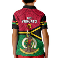 Vanuatu Football Kid Polo Shirt Vanuatuan Coat Of Arm Polynesian Flag Style LT14 - Polynesian Pride