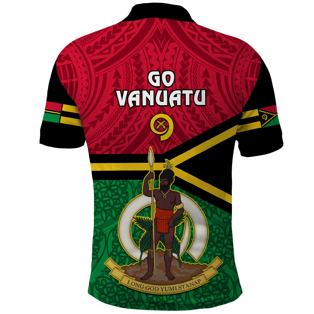 Vanuatu Football Polo Shirt Vanuatuan Coat Of Arm Polynesian Flag Style LT14 - Polynesian Pride