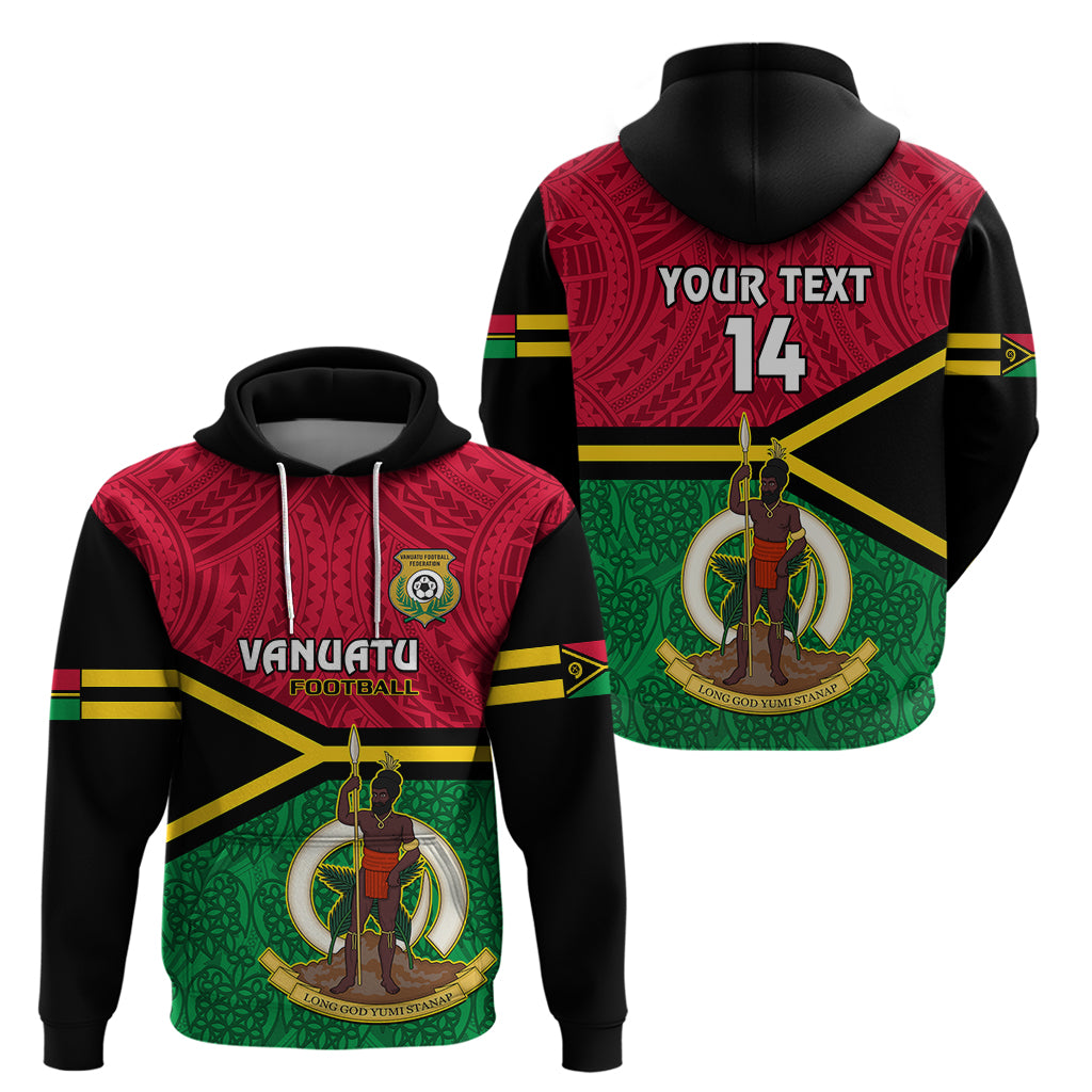 Custom Vanuatu Football Hoodie Vanuatuan Coat of Arm Polynesian Flag Style LT14 - Polynesian Pride