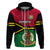 Custom Vanuatu Football Hoodie Vanuatuan Coat of Arm Polynesian Flag Style LT14 Zip Hoodie Red - Polynesian Pride