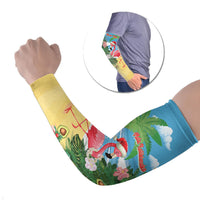 Flamingo Hawaii Summer Christmas Personalized Arm Sleeves Mele Kalikimaka Beachy Vibes