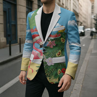 Flamingo Hawaii Summer Christmas Personalized Blazer Mele Kalikimaka Beachy Vibes