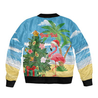 Flamingo Hawaii Summer Christmas Personalized Bomber Jacket Mele Kalikimaka Beachy Vibes LT14 - Polynesian Pride
