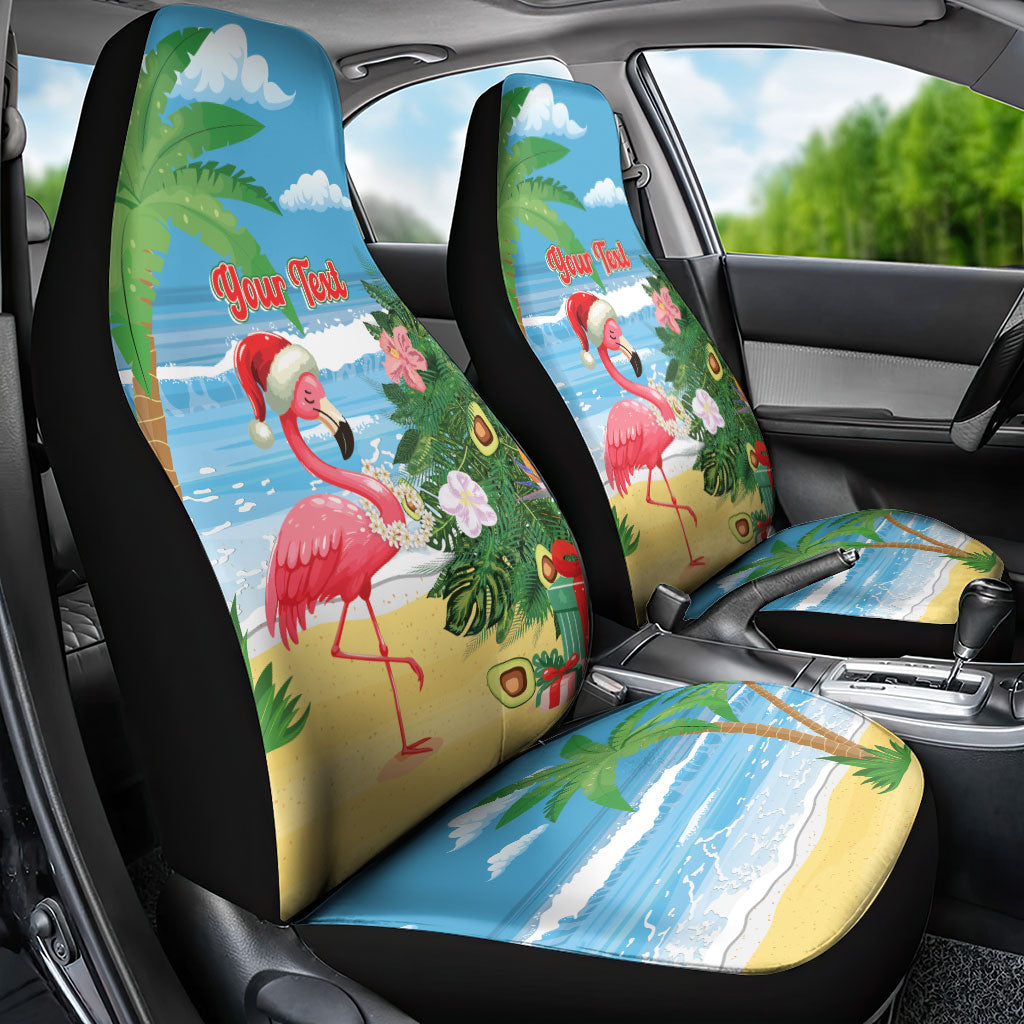 Flamingo Hawaii Summer Christmas Personalized Car Seat Cover Mele Kalikimaka Beachy Vibes LT14 - Polynesian Pride