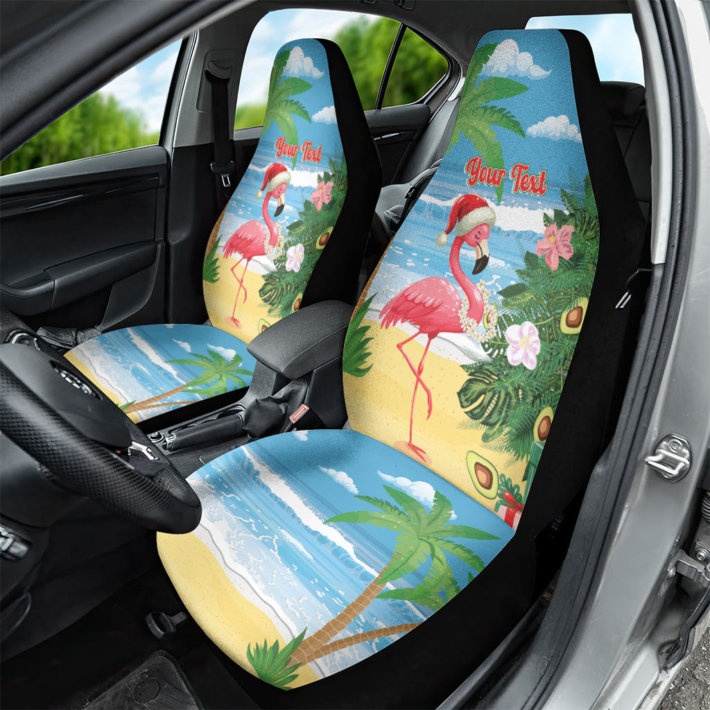 Flamingo Hawaii Summer Christmas Personalized Car Seat Cover Mele Kalikimaka Beachy Vibes LT14 - Polynesian Pride