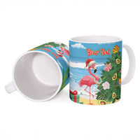 Flamingo Hawaii Summer Christmas Personalized Ceramic Mug Mele Kalikimaka Beachy Vibes LT14 - Polynesian Pride
