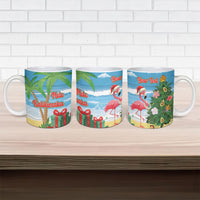 Flamingo Hawaii Summer Christmas Personalized Ceramic Mug Mele Kalikimaka Beachy Vibes LT14 - Polynesian Pride
