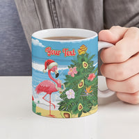 Flamingo Hawaii Summer Christmas Personalized Ceramic Mug Mele Kalikimaka Beachy Vibes LT14 - Polynesian Pride