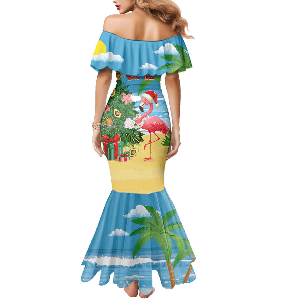 Flamingo Hawaii Summer Christmas Personalized Family Matching Mermaid Dress and Hawaiian Shirt Mele Kalikimaka Beachy Vibes LT14 - Polynesian Pride