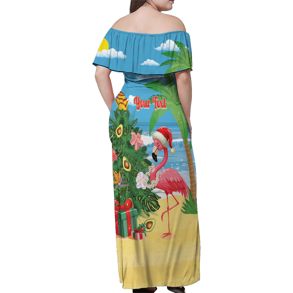 Flamingo Hawaii Summer Christmas Personalized Family Matching Off Shoulder Maxi Dress and Hawaiian Shirt Mele Kalikimaka Beachy Vibes LT14 - Polynesian Pride