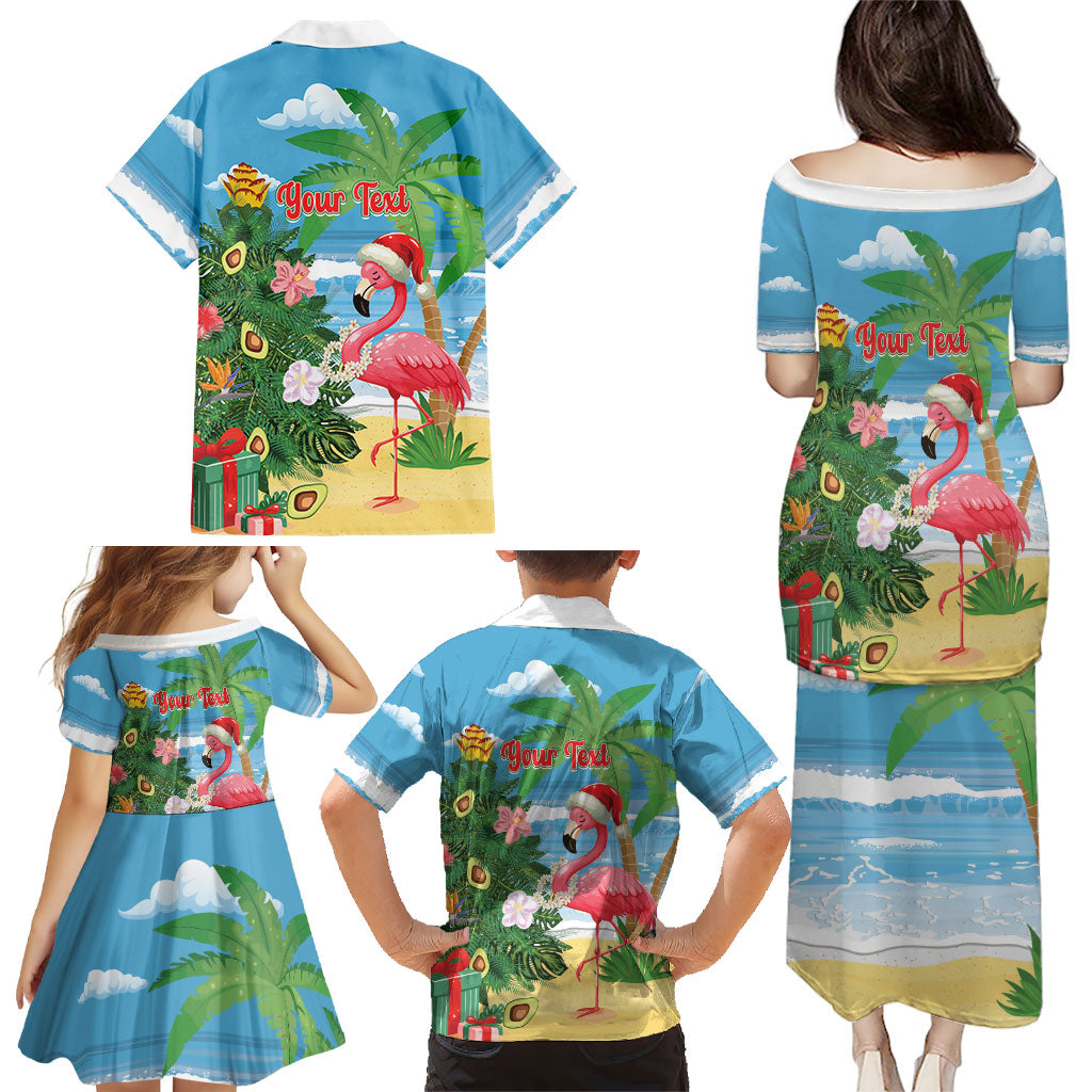 Flamingo Hawaii Summer Christmas Personalized Family Matching Puletasi and Hawaiian Shirt Mele Kalikimaka Beachy Vibes LT14 - Polynesian Pride