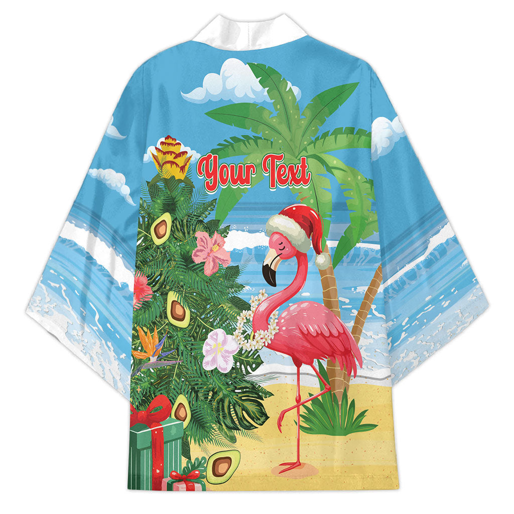Flamingo Hawaii Summer Christmas Personalized Kimono Mele Kalikimaka Beachy Vibes LT14 - Polynesian Pride