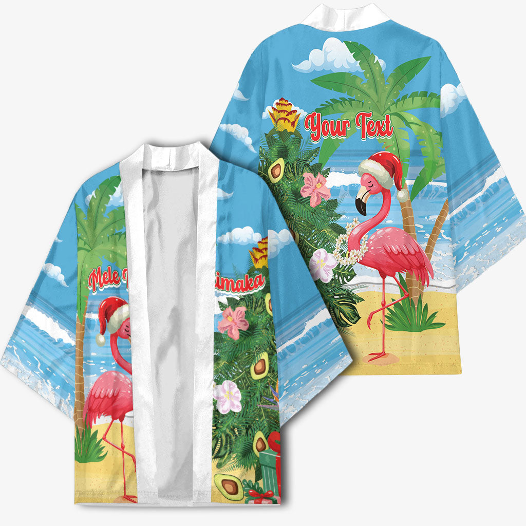 Flamingo Hawaii Summer Christmas Personalized Kimono Mele Kalikimaka Beachy Vibes LT14 - Polynesian Pride