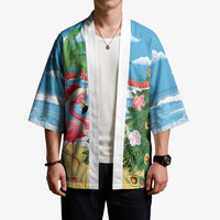 Flamingo Hawaii Summer Christmas Personalized Kimono Mele Kalikimaka Beachy Vibes LT14 - Polynesian Pride