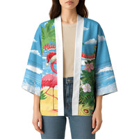 Flamingo Hawaii Summer Christmas Personalized Kimono Mele Kalikimaka Beachy Vibes LT14 - Polynesian Pride