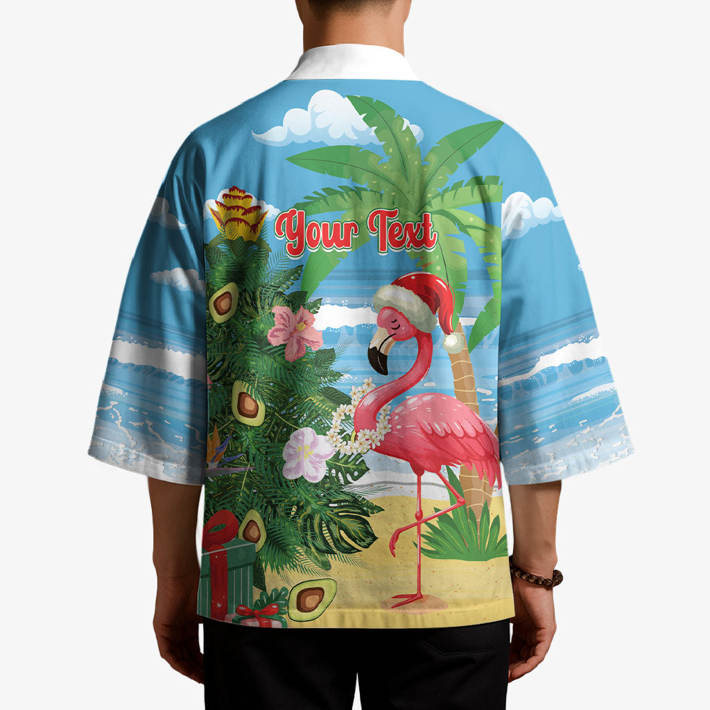 Flamingo Hawaii Summer Christmas Personalized Kimono Mele Kalikimaka Beachy Vibes LT14 - Polynesian Pride