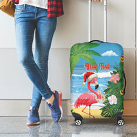 Flamingo Hawaii Summer Christmas Personalized Luggage Cover Mele Kalikimaka Beachy Vibes