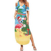 Flamingo Hawaii Summer Christmas Personalized Summer Maxi Dress Mele Kalikimaka Beachy Vibes